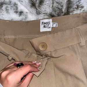 Princess Polly size 8 Archer trousers, wide legged, color: camel